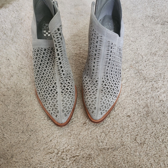 Vince Camuto Shoes - Vince Camuto Light Gray Perforated Ankle Booties